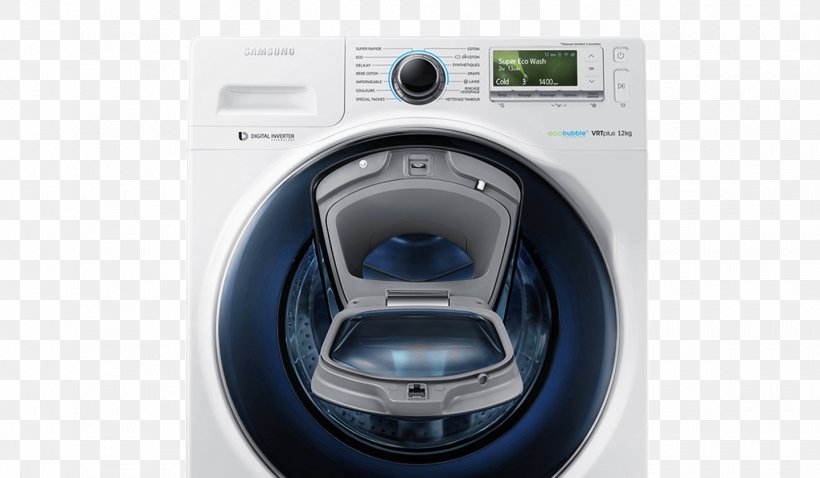 Washing Machines Samsung WW90J5456MW 9kg 1400rpm Ecobubble Washing Machine Samsung AddWash WF15K6500, PNG, 1440x840px, Washing Machines, Clothes Dryer, Dishwasher, Electronics, Hardware Download Free