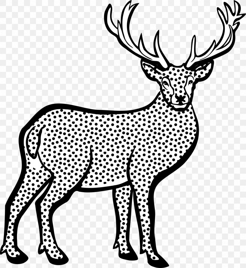 White-tailed Deer Red Deer Clip Art, PNG, 1758x1920px, Deer, Animal Figure, Antler, Black And White, Deer Hunting Download Free