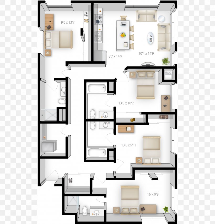 Floor Plan The Knoll Apartment Bedroom, PNG, 1875x1950px, Floor Plan, Apartment, Area, Bathroom, Bed Download Free