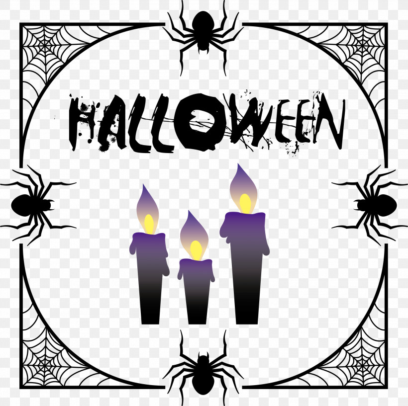 Halloween, PNG, 3000x2992px, Halloween, Biology, Black And White, Cartoon, Flower Download Free