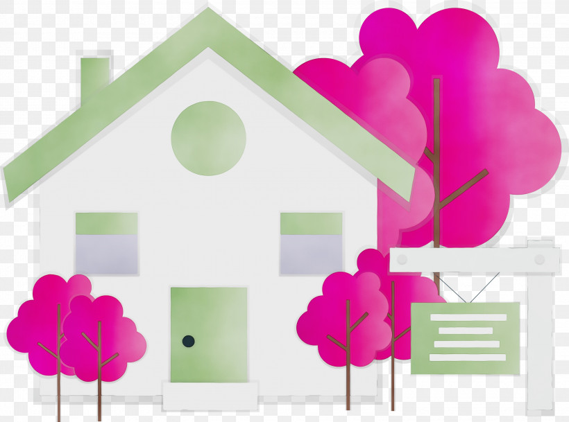 Pink Magenta, PNG, 3000x2231px, Home For Sale, For Sale, House, Magenta, Paint Download Free