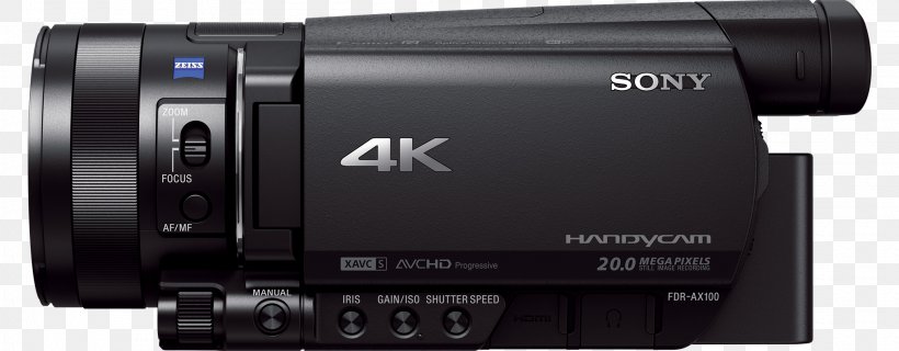4K Resolution Video Cameras Handycam Sony, PNG, 2028x792px, 4k Resolution, Bionz, Camcorder, Camera, Camera Accessory Download Free