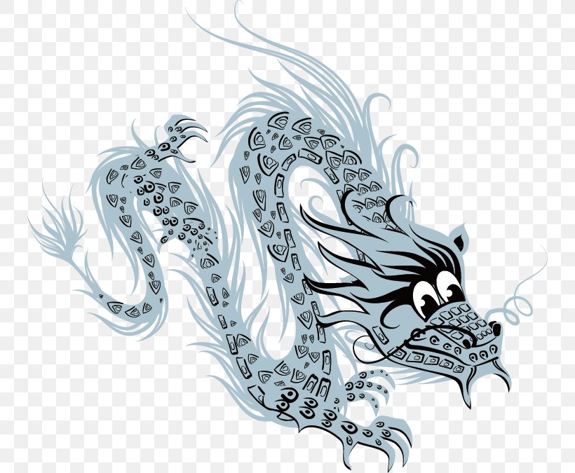 Blue Dragon Chinese Dragon, PNG, 742x675px, Blue Dragon, Automotive Design, Black And White, Blue, Chinese Dragon Download Free