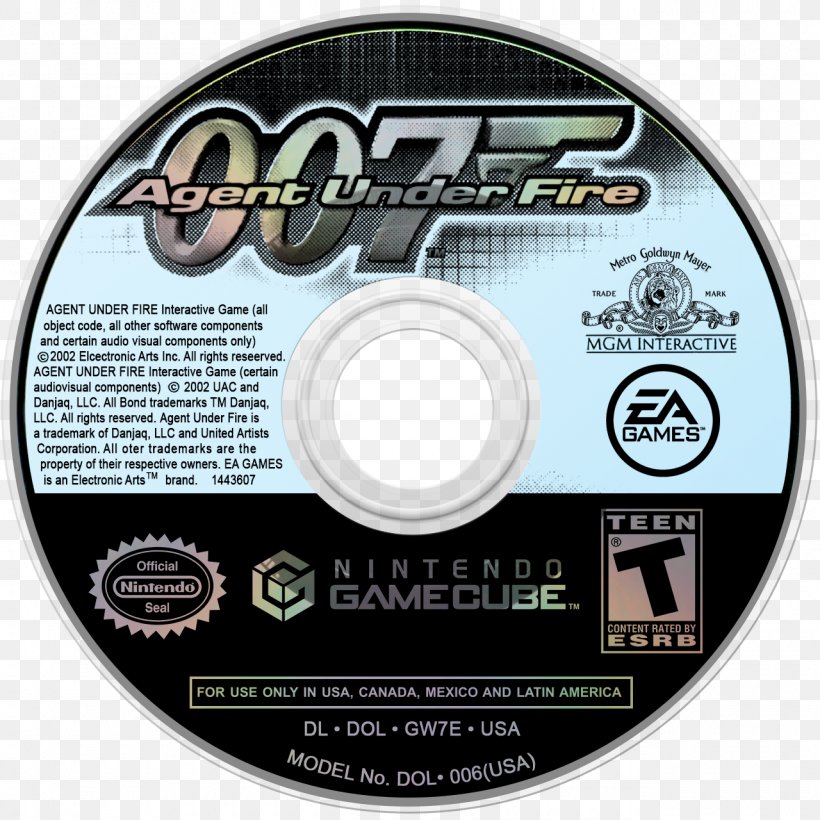 007: Agent Under Fire Compact Disc James Bond 007: Nightfire GameCube Mario Party 4, PNG, 1280x1280px, Compact Disc, Brand, Data Storage Device, Dvd, Game Download Free