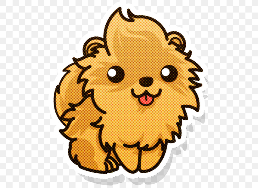 Cartoon Pomeranian Yellow Dog Snout, PNG, 600x600px, Cartoon, Dog, Fawn, Lion, Nonsporting Group Download Free
