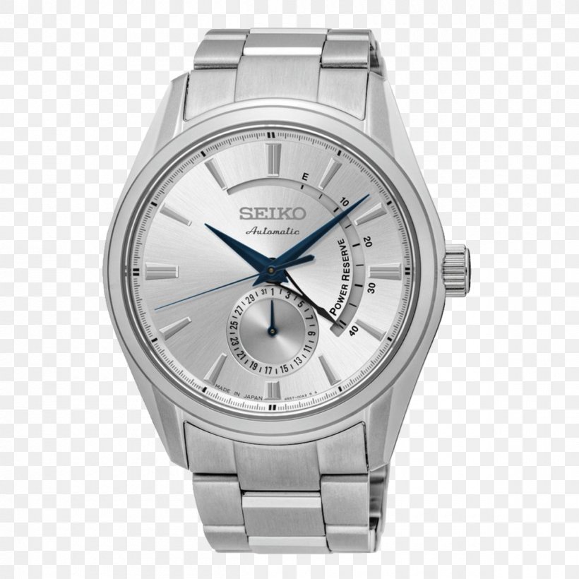 Seiko Automatic Watch Power Reserve Indicator Mechanical Watch, PNG, 1200x1200px, Seiko, Automatic Watch, Bracelet, Brand, Dial Download Free