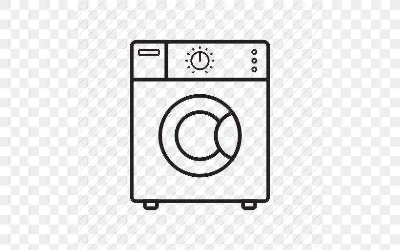 Washing Machines Laundry Home Appliance, PNG, 512x512px, Washing Machines, Agitator, Area, Black And White, Brand Download Free