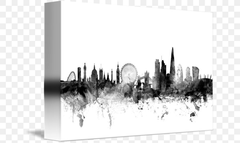 London Canvas Print Watercolor Painting Art, PNG, 650x489px, London, Art, Black And White, Canvas, Canvas Print Download Free