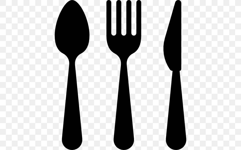 Fork Knife Cutlery Spoon Kitchen Utensil, PNG, 512x512px, Fork, Black And White, Cutlery, Household Silver, Kitchen Knives Download Free