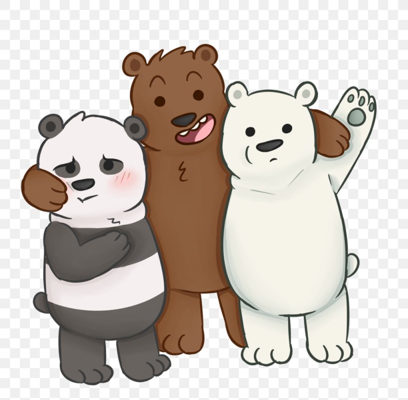 Polar Bear Giant Panda Grizzly Bear, PNG, 1024x1005px, Watercolor, Cartoon, Flower, Frame, Heart Download Free