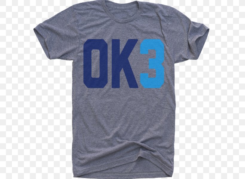 T-shirt Oklahoma City Thunder Clothing Sleeve, PNG, 600x600px, Tshirt, Active Shirt, Baseball Cap, Blue, Brand Download Free