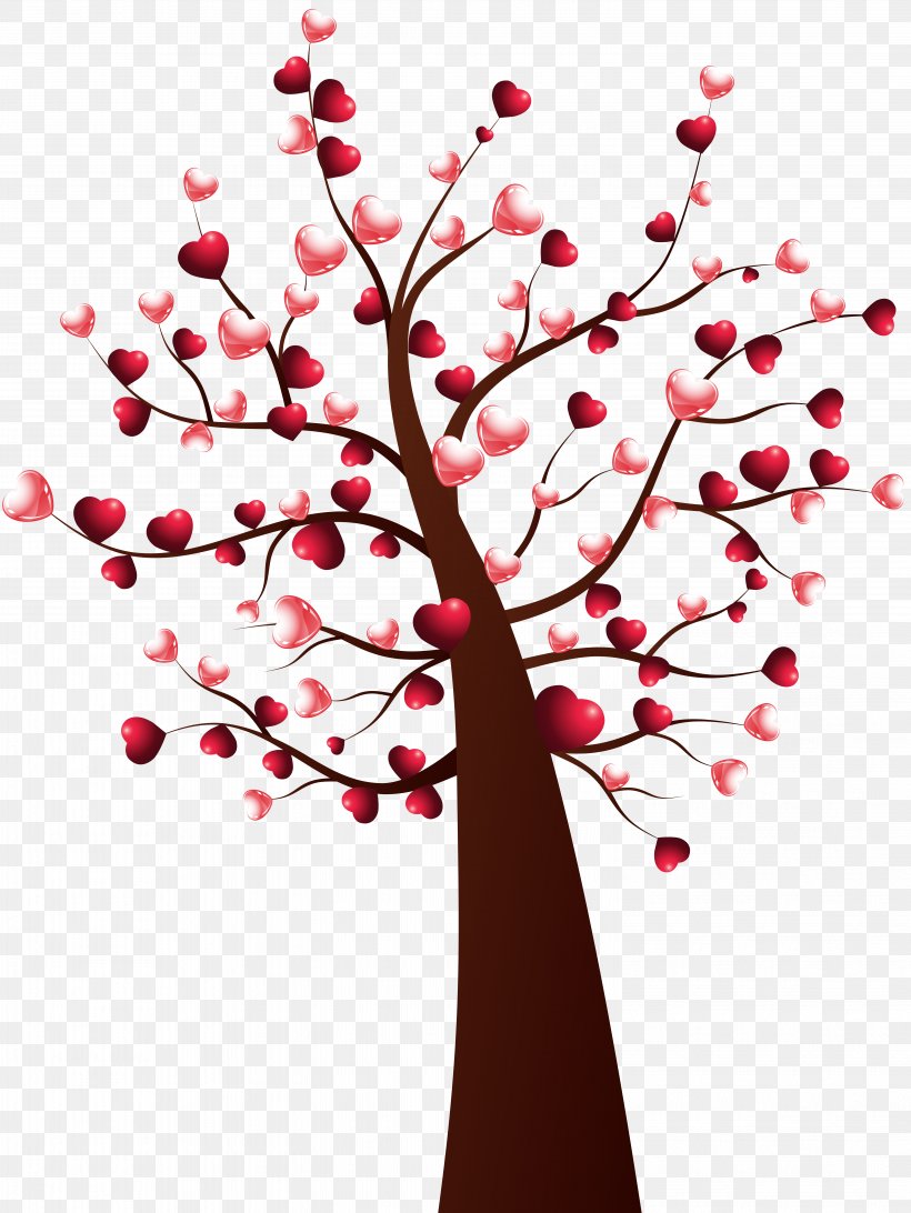 Tree Heart Valentine's Day Clip Art, PNG, 6007x8000px, Tree, Blossom, Branch, Cherry Blossom, Christmas Tree Download Free