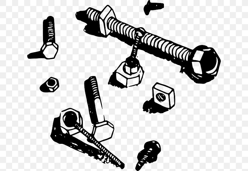 Nut Clip Art, PNG, 640x567px, Nut, Black And White, Bolt, Clipon Nut, Hardware Download Free