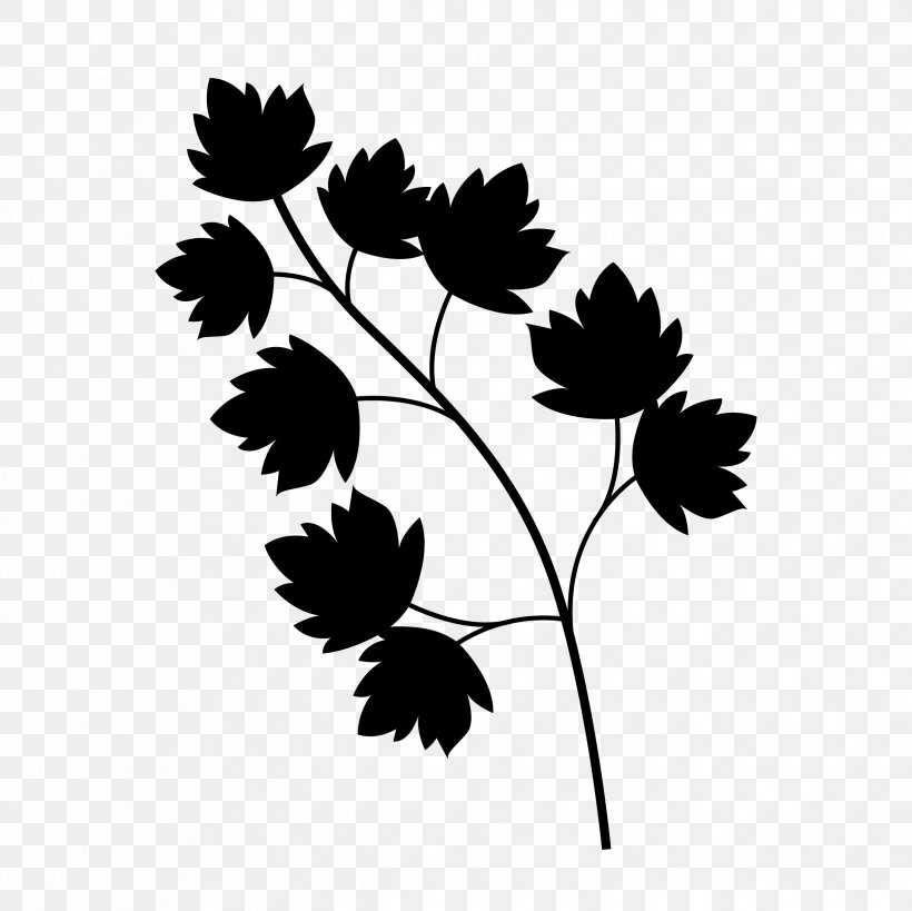 Clip Art Leaf Desktop Wallpaper Silhouette Plant Stem, PNG, 2433x2433px, Leaf, Blackandwhite, Botany, Branch, Computer Download Free