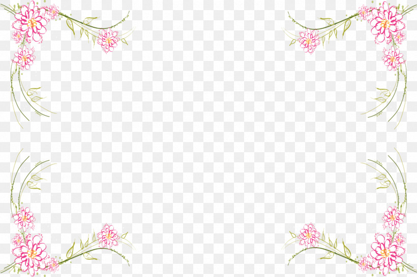 Flower Rectangular Frame Floral Rectangular Frame, PNG, 1500x1000px, Flower Rectangular Frame, Floral Design, Floral Rectangular Frame, Pedicel, Pink Download Free