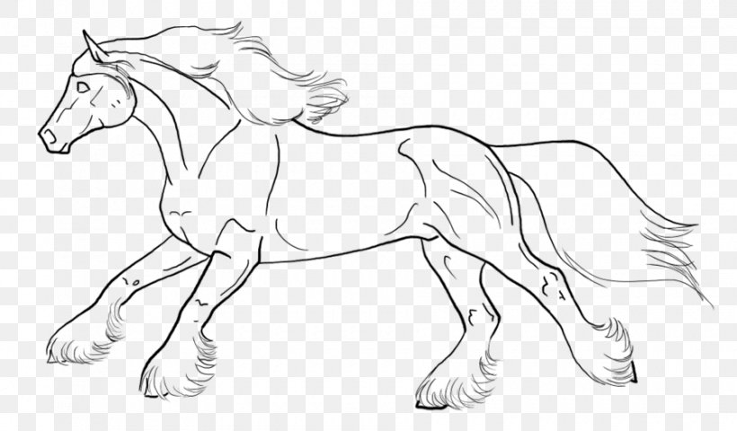 Line Art Pony Gypsy Horse Mustang Sketch, PNG, 900x527px, Line Art, Animal Figure, Arm, Art, Artwork Download Free