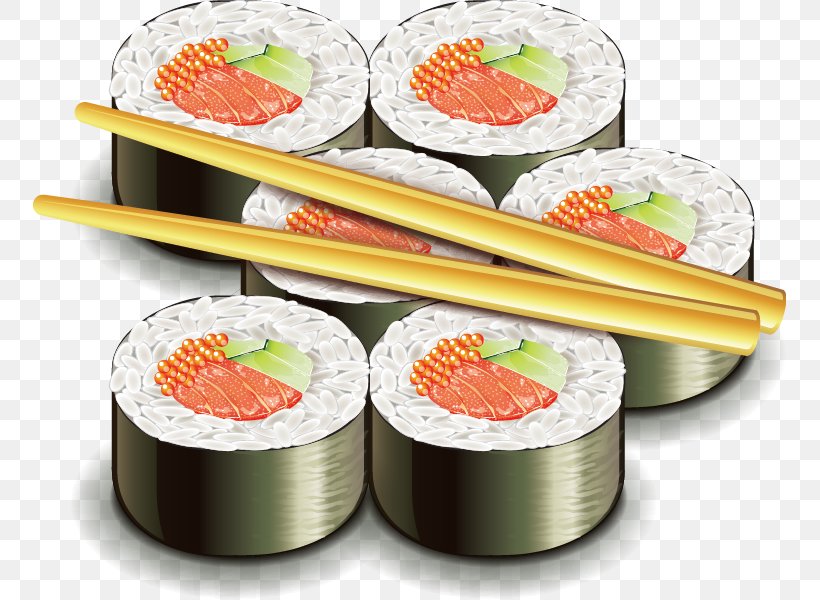 Sushi Japanese Cuisine Onigiri Seafood, PNG, 753x600px, Sushi, Asian Food, California Roll, Chopsticks, Comfort Food Download Free