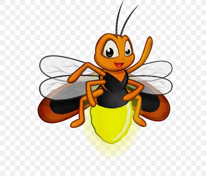 Orange, PNG, 600x701px, Watercolor, Bee, Bumblebee, Cartoon, Honeybee Download Free
