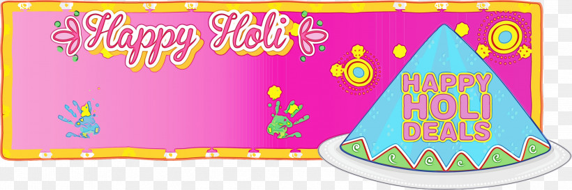 Pink Party Supply, PNG, 2999x1000px, Holi Sale, Happy Holi, Holi Offer, Paint, Party Supply Download Free