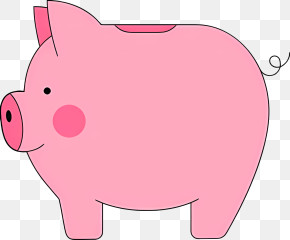 Cartoon Pig - Cute Pink Piggy Bank Illustration PNG