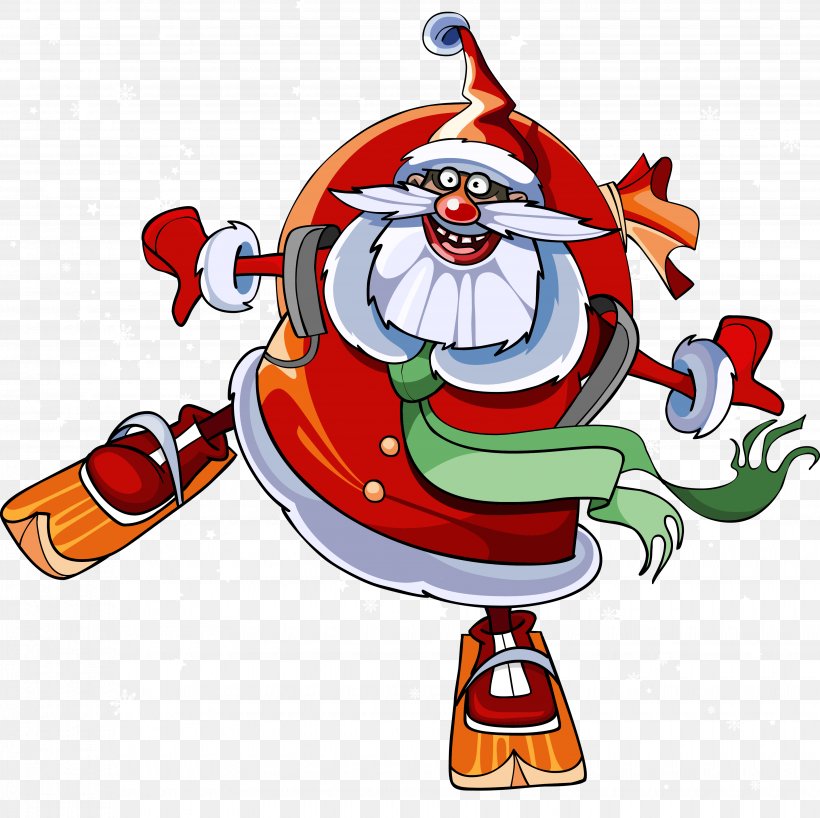 Santa Claus Village Christmas Tree Clip Art, PNG, 3670x3665px, Santa Claus, Art, Cartoon, Christmas, Christmas Decoration Download Free
