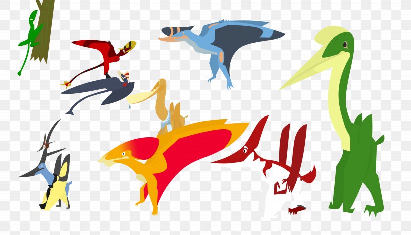 Art Dimorphodon Pterosaurs Pteranodon, PNG, 7297x4165px, Art, Artist, Beak, Cartoon, Character Download Free