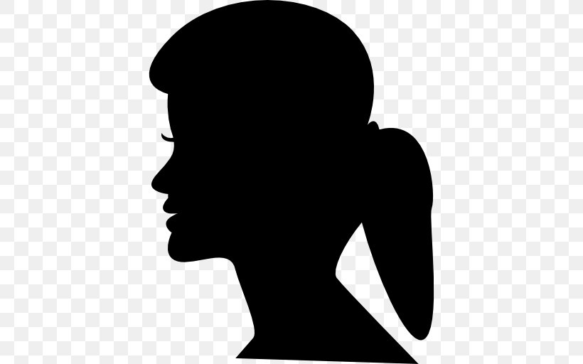 Silhouette Woman Person Clip Art, PNG, 512x512px, Silhouette, Black, Black And White, Face, Female Download Free