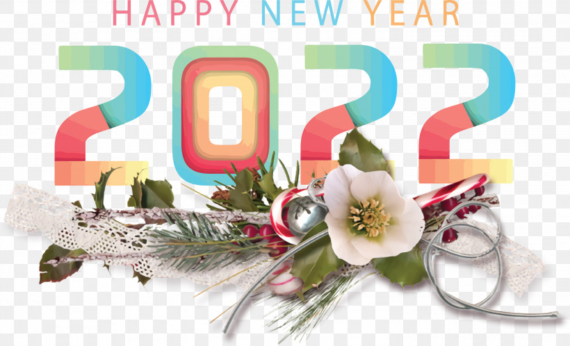 2022 Happy New Year 2022 New Year 2022, PNG, 3000x1822px, Flower, Christmas Day, Drawing, Floral Design, Garland Download Free