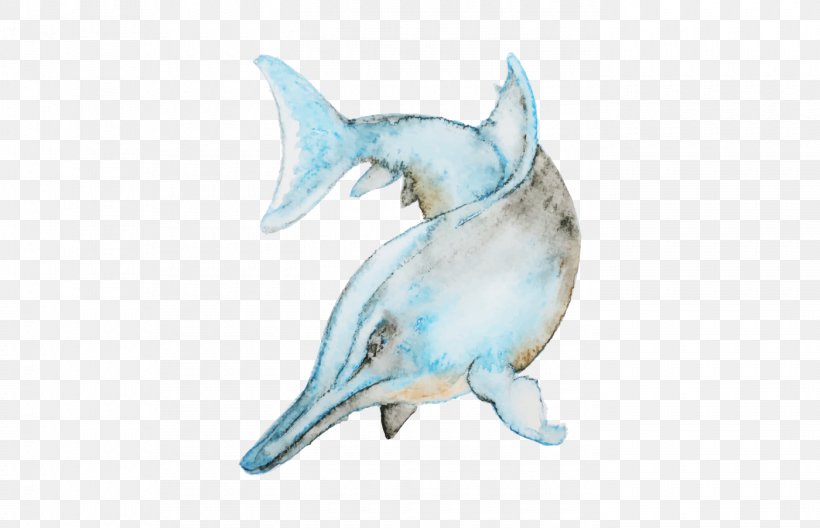 Dolphin Watercolor Painting, PNG, 1400x902px, Dolphin, Beak, Blue, Drawing, Fauna Download Free