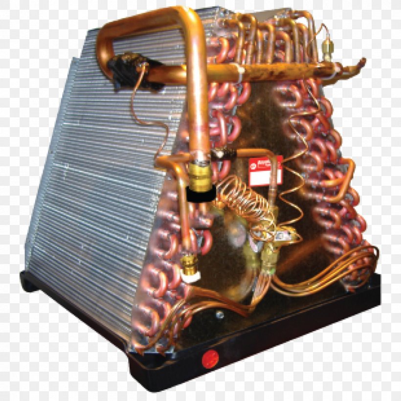 Evaporator Furnace Air Conditioning Heat Pump Coil, PNG, 1200x1200px, Evaporator, Air Conditioning, Coil, Condenser, Duct Download Free