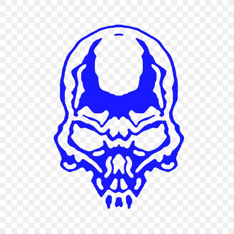 Skull Electric Blue Clip Art, PNG, 1280x1280px, Skull, Area, Blue, Bone, Deviantart Download Free