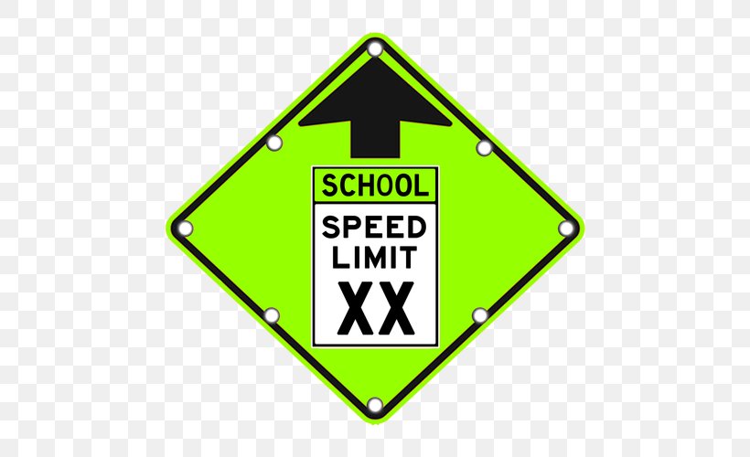 Speed Limit Manual On Uniform Traffic Control Devices School Zone Signage, PNG, 500x500px, Speed Limit, Area, Brand, Dornbos Sign Safety Inc, Green Download Free