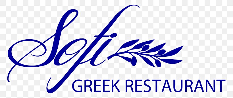 Sofi Greek Restaurant Greek Cuisine Take-out Papa Cristo's, PNG, 801x344px, Greek Cuisine, Area, Blue, Brand, Calligraphy Download Free
