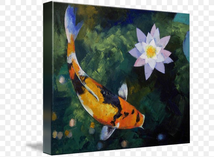 Koi Goldfish Painting Showa Art, PNG, 650x602px, Koi, Aquarium, Art, Canvas, Canvas Print Download Free