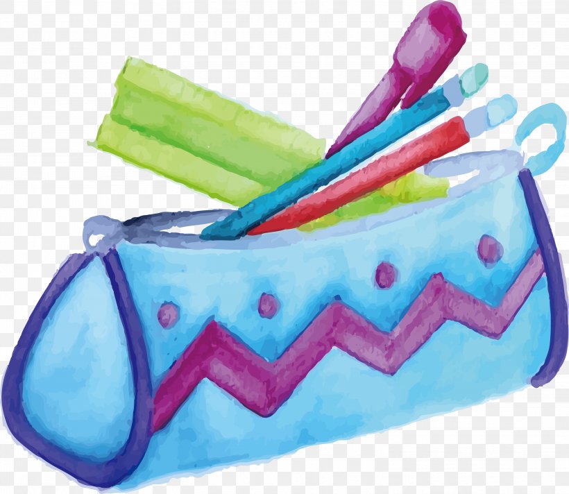 Watercolor Painting Pen & Pencil Cases, PNG, 3049x2651px, Watercolor Painting, Artworks, Blue Pencil, Pen, Pen Pencil Cases Download Free