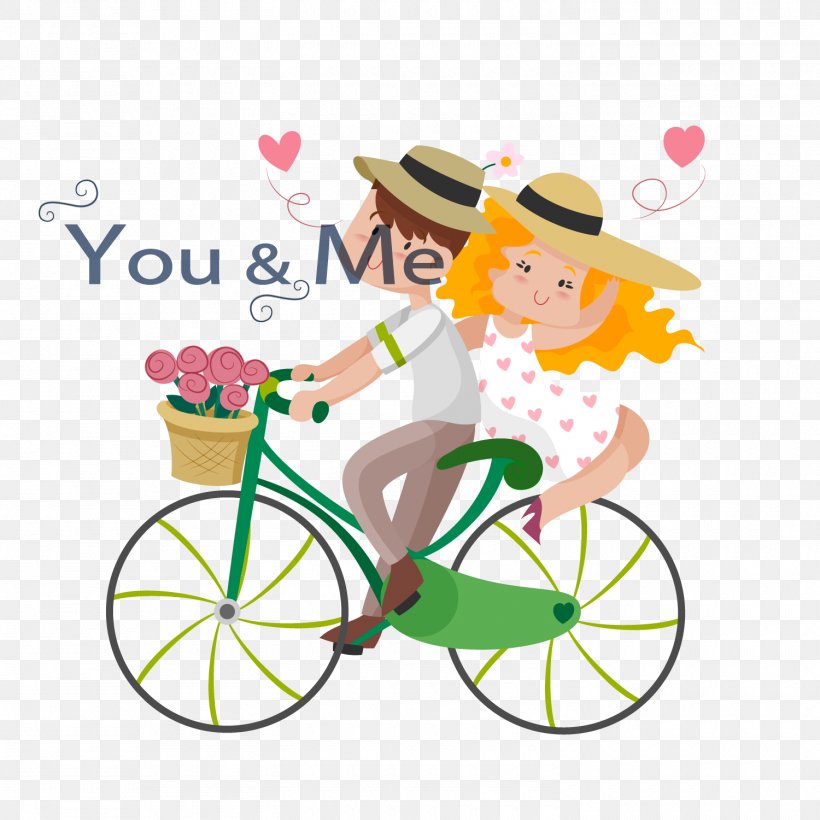 Drawing Couple Bicycle Illustration, PNG, 1500x1500px, Drawing, Area, Artwork, Bicycle, Bicycle Accessory Download Free