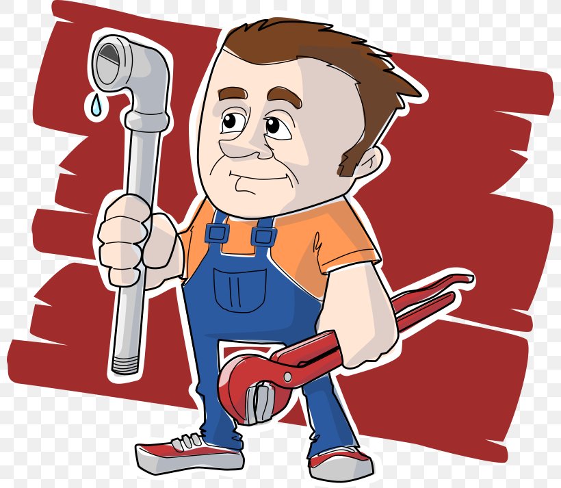 Plumber Plumbing Pipe Wrench Clip Art, PNG, 800x713px, Watercolor, Cartoon, Flower, Frame, Heart Download Free