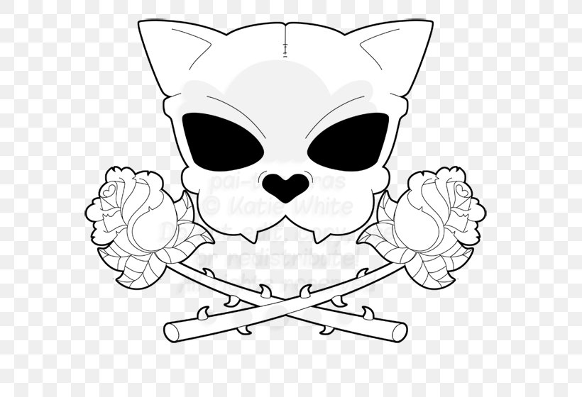 Cat Skull Calavera Drawing Clip Art, PNG, 600x560px, Cat, Art, Artwork, Black, Black And White Download Free
