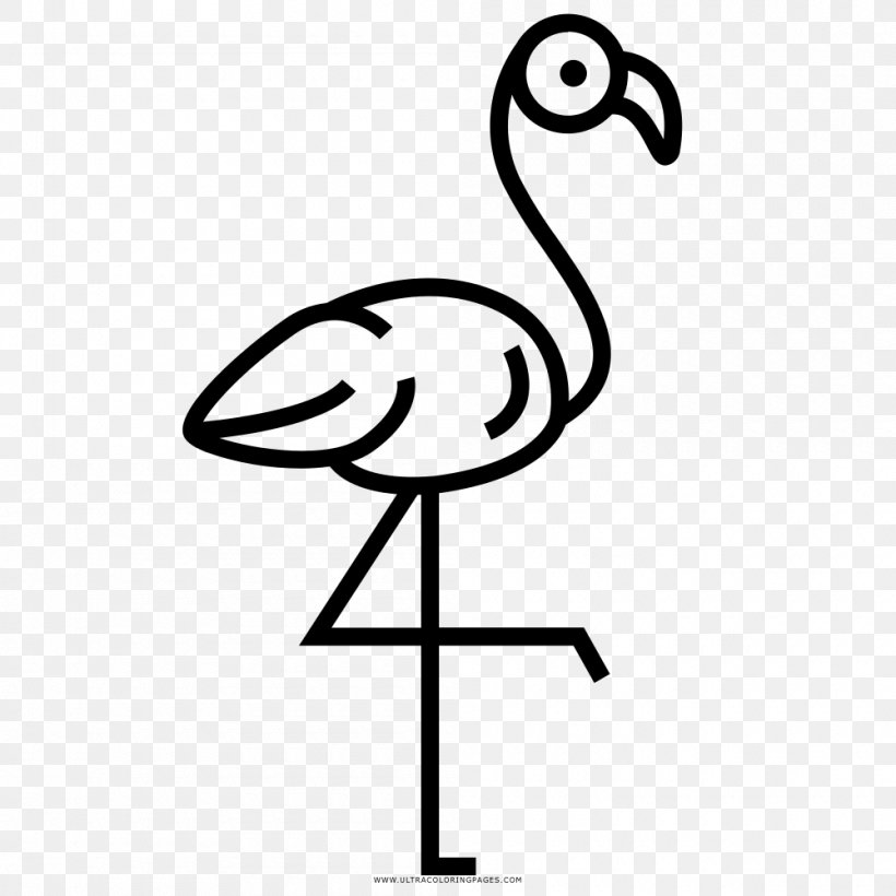 Black And White Beak Greater Flamingo Flamingos F.C. Drawing, PNG, 1000x1000px, Black And White, Animal, Area, Artwork, Beak Download Free