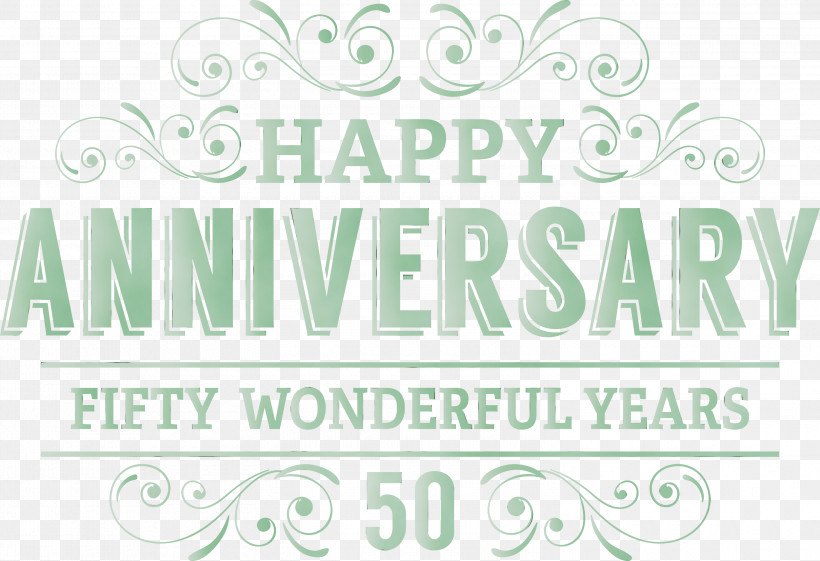 Logo Font Green Meter Line, PNG, 3000x2055px, Happy Anniversary, Area, Green, Line, Logo Download Free