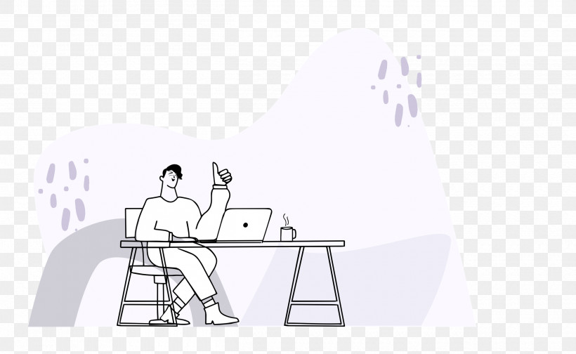 Working Desk Office, PNG, 2500x1539px, Working, Black And White, Cartoon, Desk, Human Body Download Free