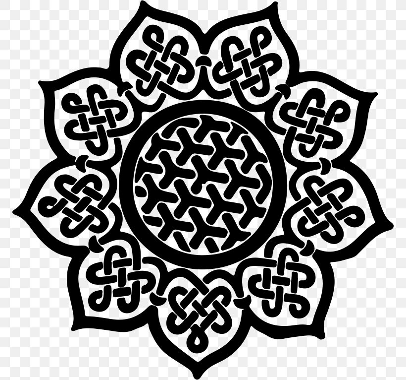 Celtic Knot Mandala Celts Celtic Art Symbol, PNG, 772x766px, Celtic Knot, Area, Black, Black And White, Celtic Art Download Free