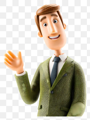 Happy Businessman - Friendly Cartoon Man In Suit PNG