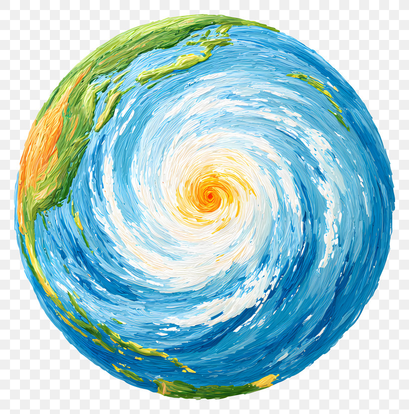 Hurricane Hitting Earth - Swirling Earth With Hurricane PNG