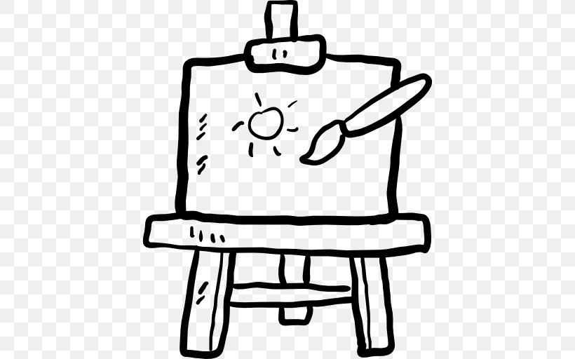 Black And White Easel Painting Canvas Clip Art, PNG, 512x512px, Black And White, Area, Art, Artist, Artwork Download Free
