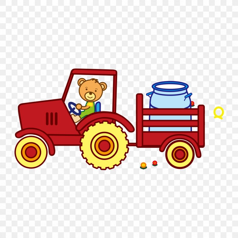 Clip Art, PNG, 1000x1000px, Tractor, Area, Cartoon, Toy, Vehicle Download Free