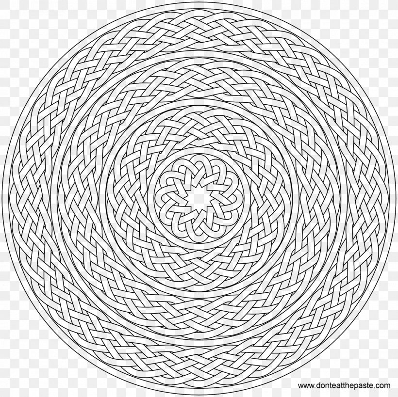 Coloring Book Mandala Celtic Knot Adult Pattern, PNG, 1600x1600px, Coloring Book, Adult, Area, Black And White, Book Download Free