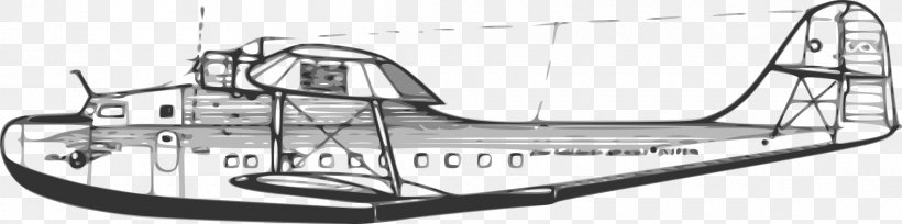 Martin M-130 Airplane Flying Boat Clip Art, PNG, 2400x598px, Martin M130, Aircraft, Airplane, Aviation, Black And White Download Free