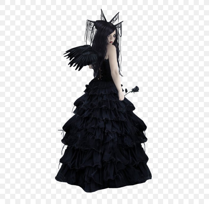 Gothic Art Gothic Fashion Dress Angel, PNG, 550x800px, Gothic Art, Angel, Art, Black, Cocktail Dress Download Free