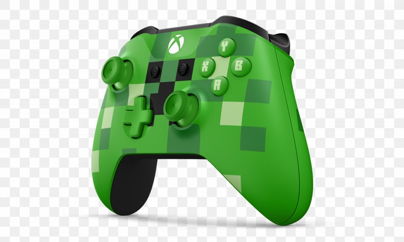 Minecraft Xbox One Controller Microsoft Xbox One Wireless Controller Game Controllers, PNG, 3000x1800px, Minecraft, All Xbox Accessory, Game Controller, Game Controllers, Green Download Free